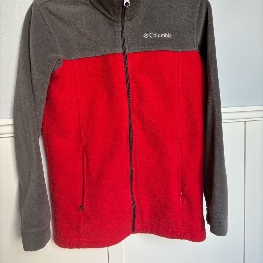 Columbia Kids Two-Tone Red and Gray Fleece Jacket